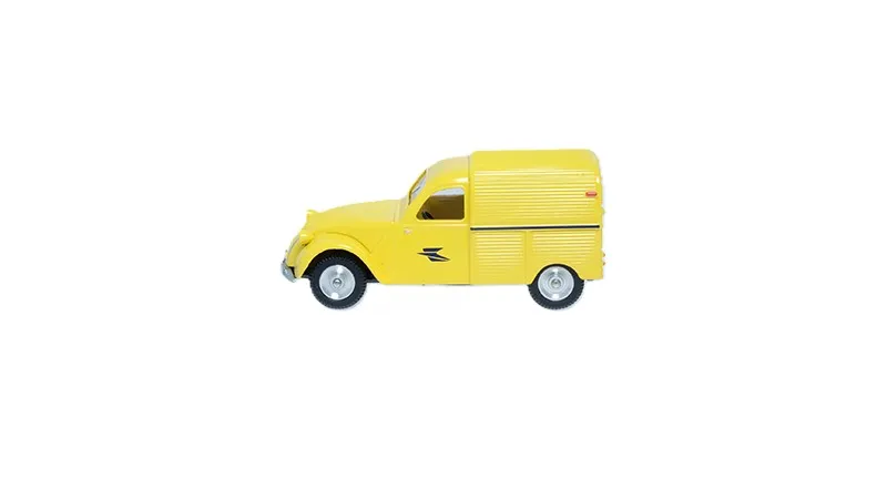 voitures-miniatures-minialuxe-Citroën-2CV-Camionnette-la-poste-jaune-3.webp