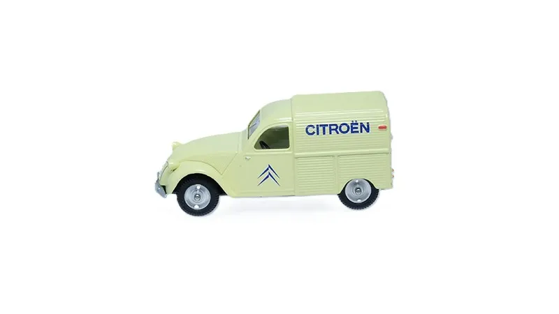 voitures-miniatures-minialuxe-Citroën-2CV-Camionnette-publicitaire-jaune-4.webp
