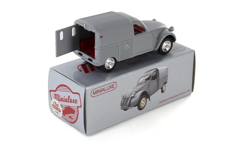 voitures-miniatures-minialuxe-Citroën-2CV-Camionnette-1-porte-gris-10.webp