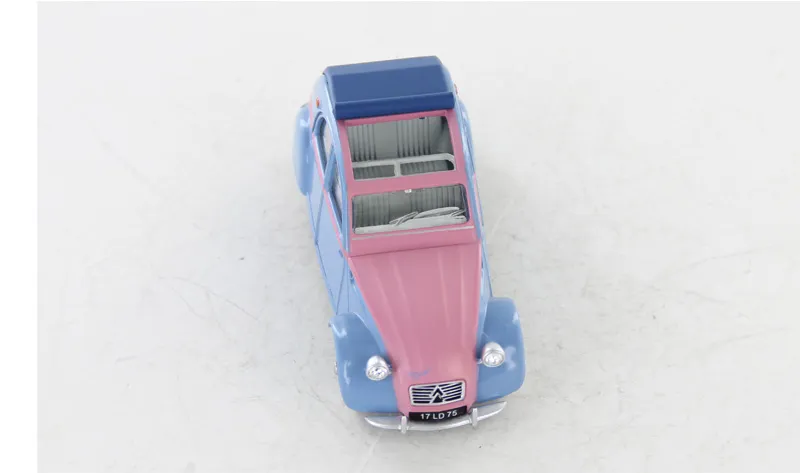 voitures-miniatures-minialuxe-Citroën-2CV-1961-Capote-ouverte-rose-margot-4.webp