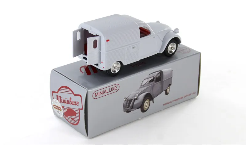 voitures-miniatures-minialuxe-Citroën-2CV-Camionnette-2-portes-gris-10.webp