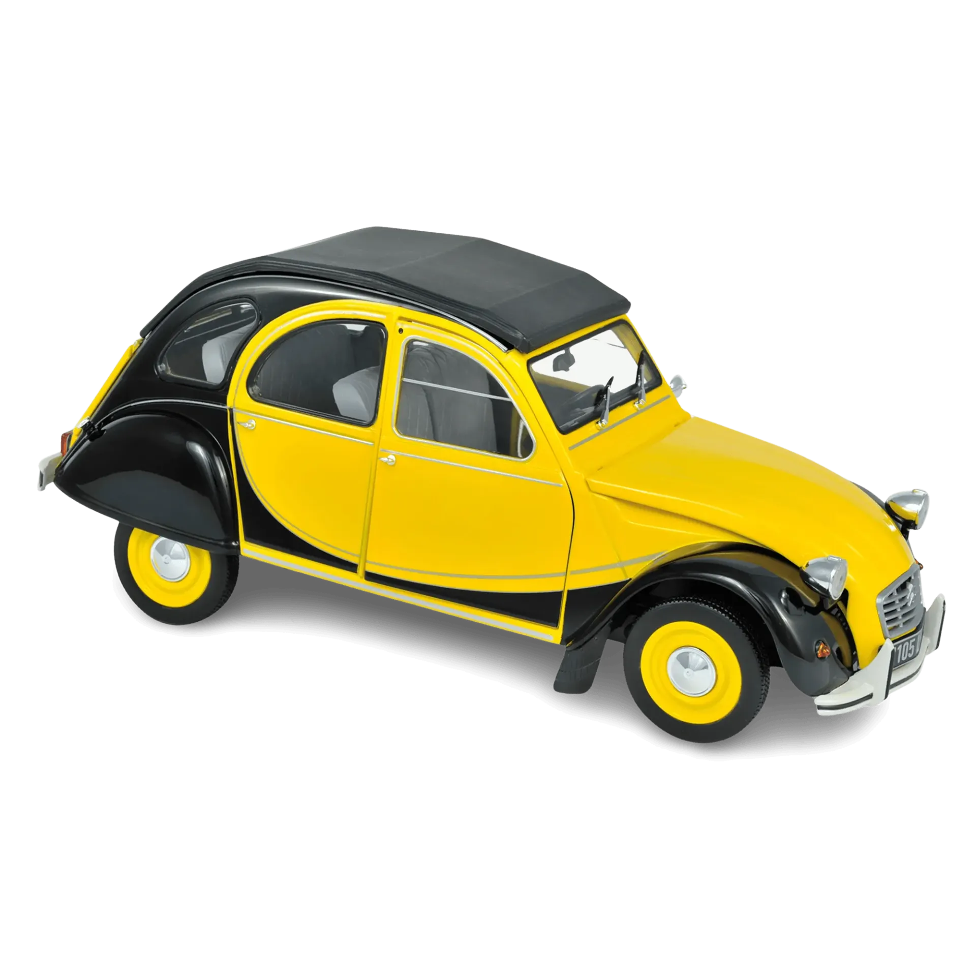 [181493] 1:18 CITROËN 2 CV CHARLESTON 1982 JAUNE HELIOS ET NOIR