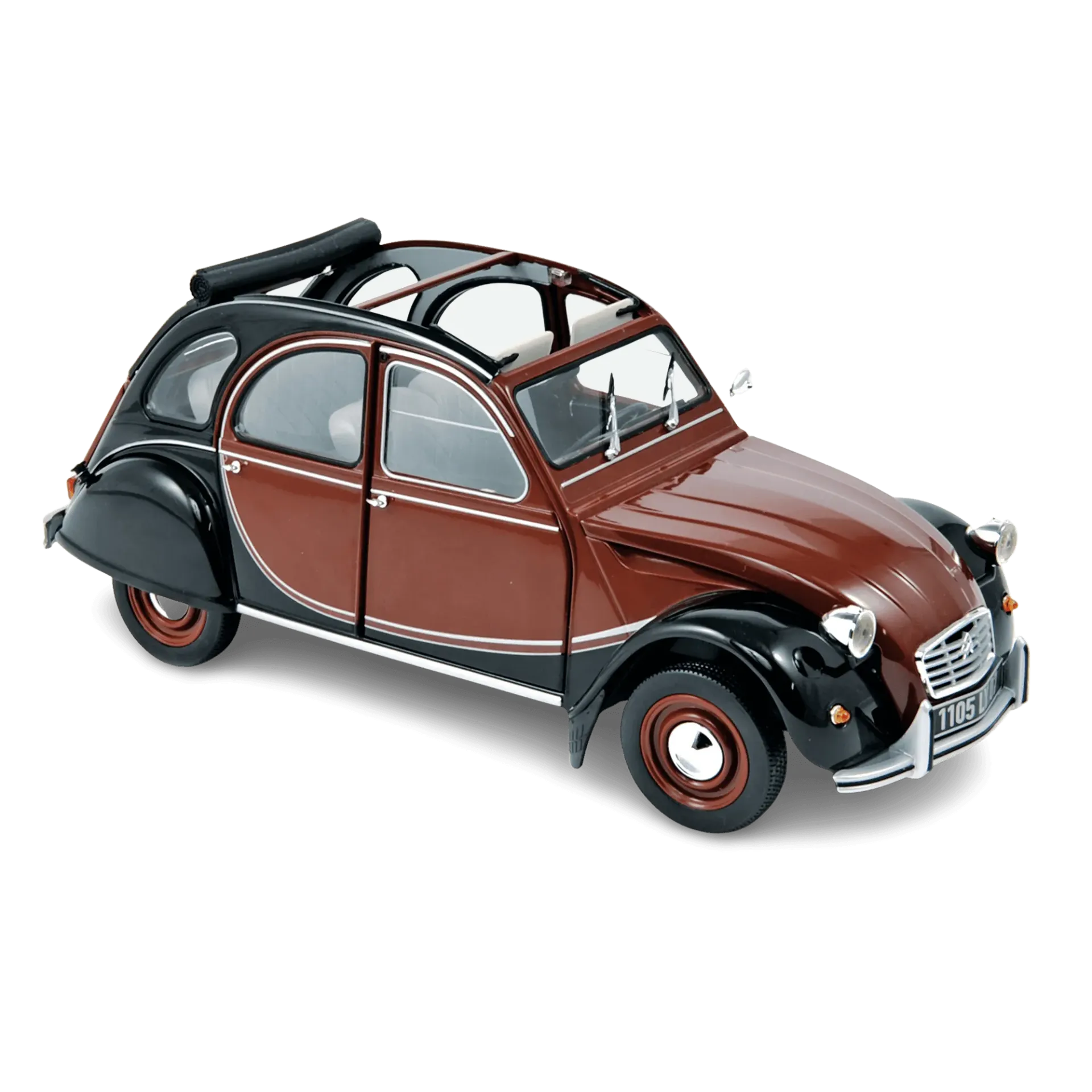 1:18 CITROËN 2 CV CHARLESTON 1982 DELAGE ROUGE ET NOIRE