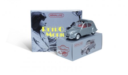 [K103_4 SE] 1:43 CITROEN 2 CV DECAPOTABLE TOIT OUVERT ARGENT