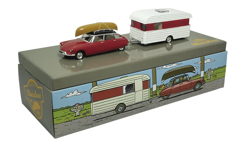 1:43 CITROËN DS + CARAVANE ROUGE + CANOE