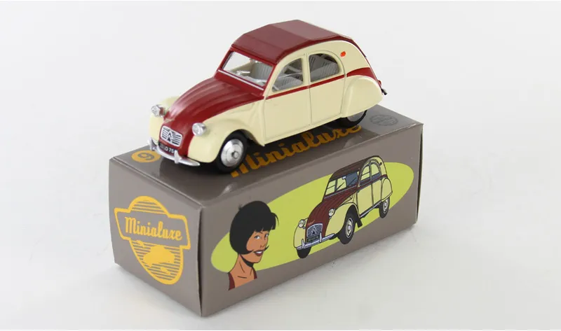 [P09] 1:43 CITROËN 2 CV ROUGE & BEIGE CAPOTE FERMEE