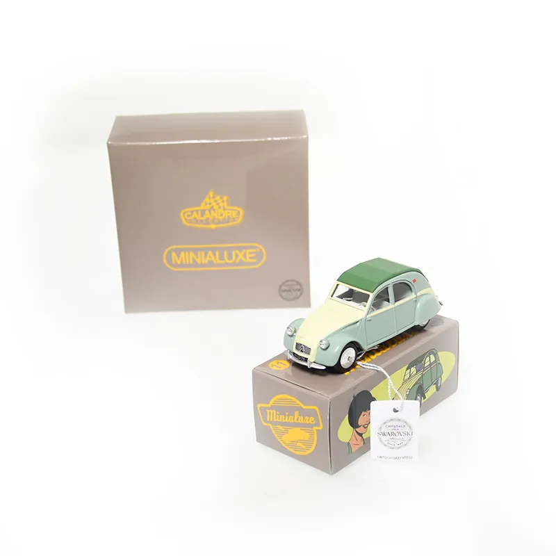 [P11] 1:43 CITROËN 2 CV JAUNE & VERT CAPOTE FERMEE
