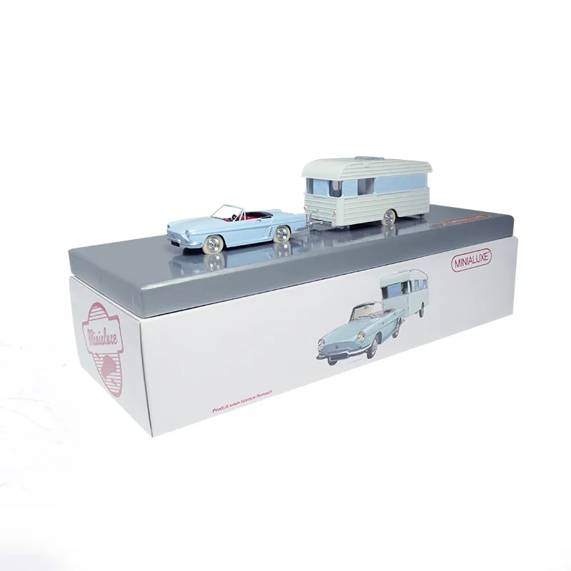 [26_3SE] 1:43 RENAULT FLORIDE BLEU CLAIR + CARAVANE