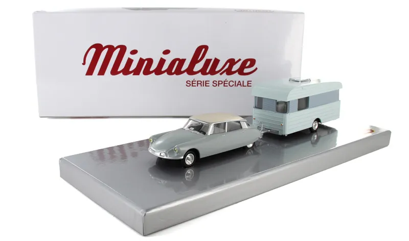 [33_2] 1:43 CITROËN DS 19 GRIS + CARAVANE DIGUE