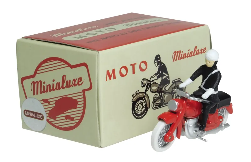 [34_3] 1:43 MOTARD POMPIER AVEC MOTO ROUGE